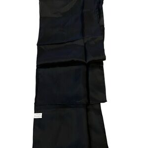 NWOT unbranded oblong black silk scarf with rolled edges, excellent quality